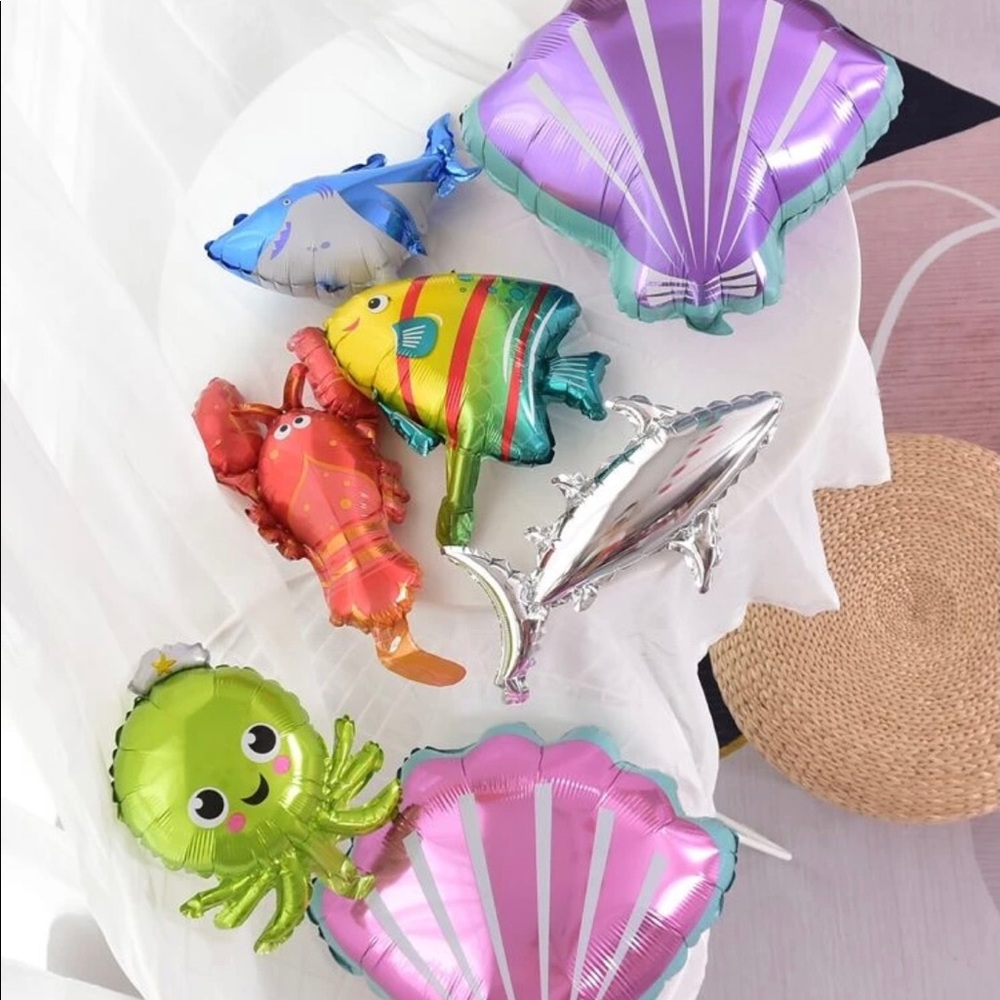 ❌SOLD❌ Marine Life Shaped Balloons, (7) Pcs., New